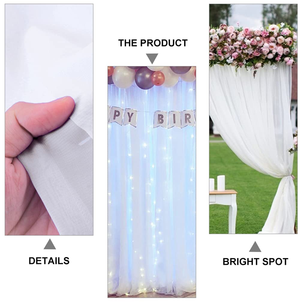 VALICLUD 2 Stück Chiffon Hochzeitsvorhänge Weiß für Hochzeitsdeko | Chiffon, Glatte Oberfläche, Unempfindlich gegen Falten, für Produkt und Professionelle Fotografie