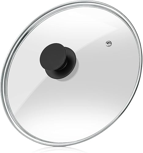 Miniatura 10 de Wadaza Tapa de sartén de 8 pulgadas, tapa de vidrio templado, tapa de vidrio de repuesto apta para horno para sartén, wok y sartén