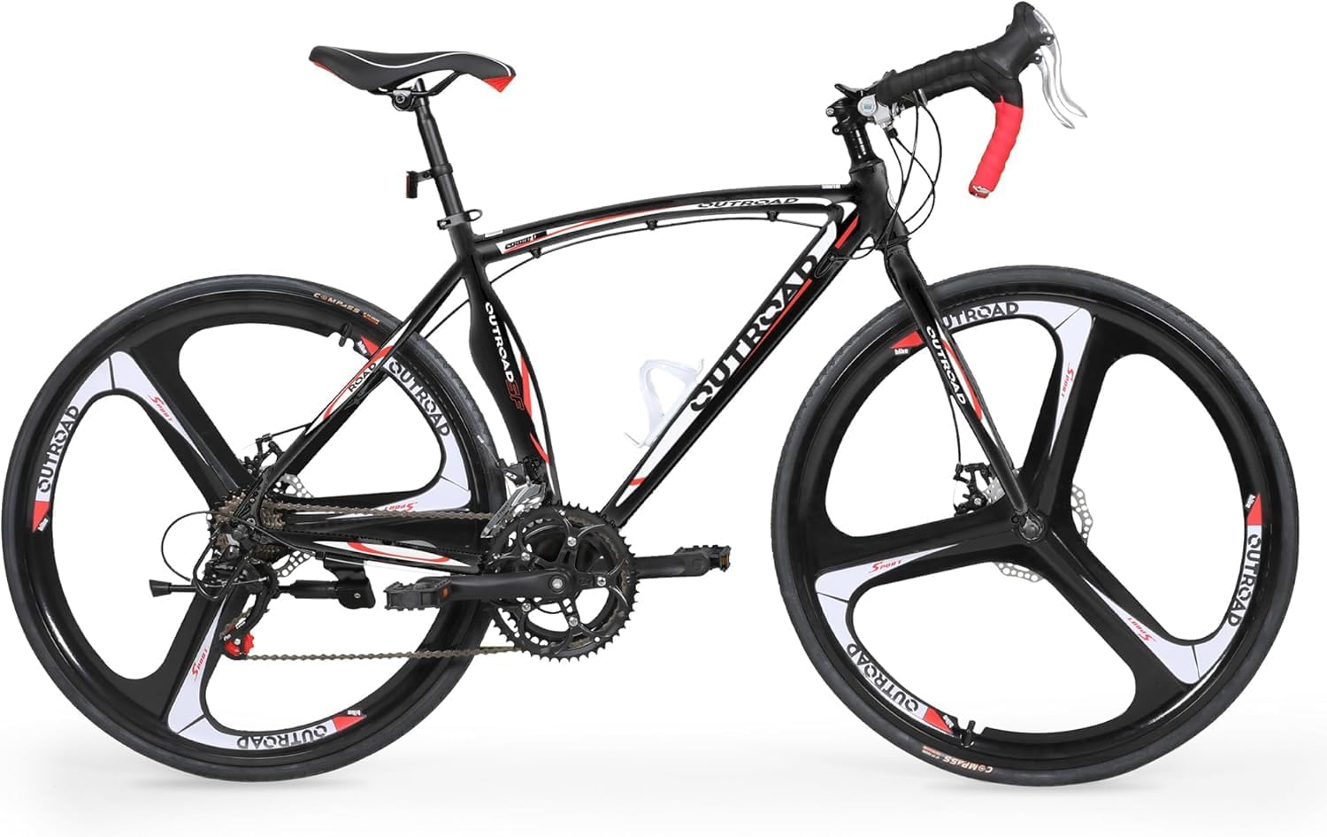 Road Bike 14-21Speed 700C Wheel with Light Aluminum Alloy Frame Commuter Bicycle with Dual Disc/V Brakes for Women and Men Black,White,Blue,Red