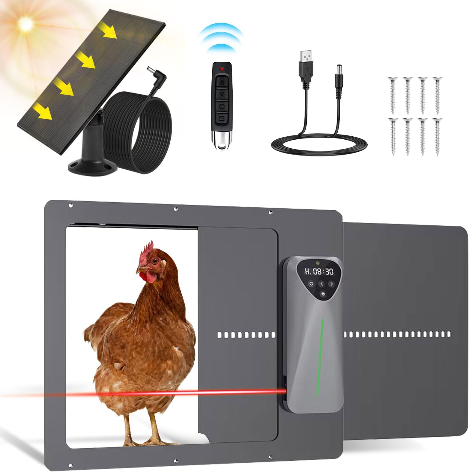 Automatic Chicken Coop Door Solar Powered Electric Chicken