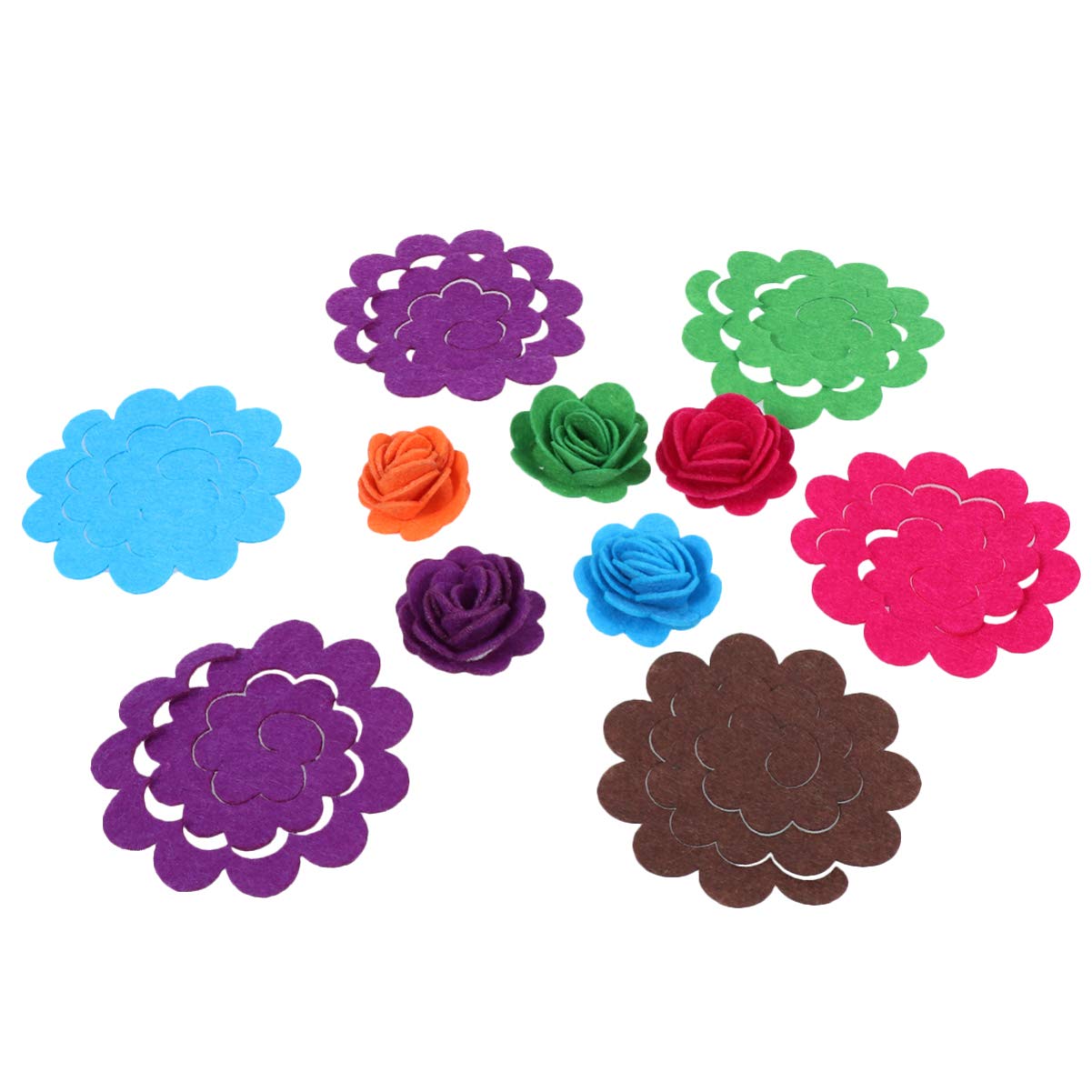 HOODANCOS 50 Pcs Fabric Flower Appliques Felt Flower Sewing Applique Set Perfect for DIY Decorative Crafts