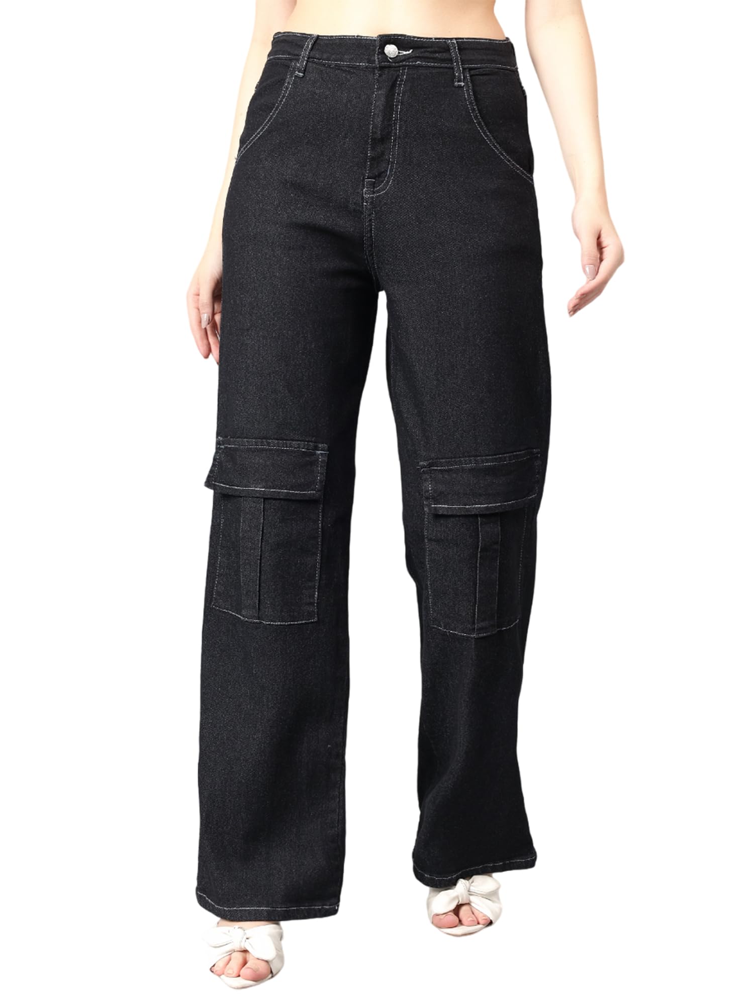 kotty Relaxed Cargo Jeans for Women – Casual Fit Denim Utility Trousers-picture-10