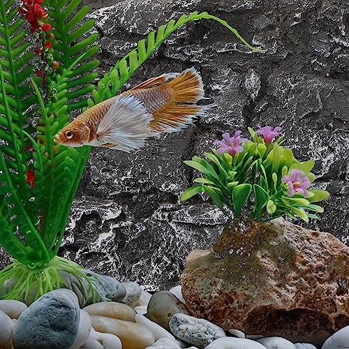 Image of Kisangel Rock Terrarium Background, 17.7x11.8 Inch 3D Reptile Tank Backdrop Board for Bearded Dragon, Lizard, Gecko, Snake Habitat, Realistic Climbing Wall Decor, Dark Grey