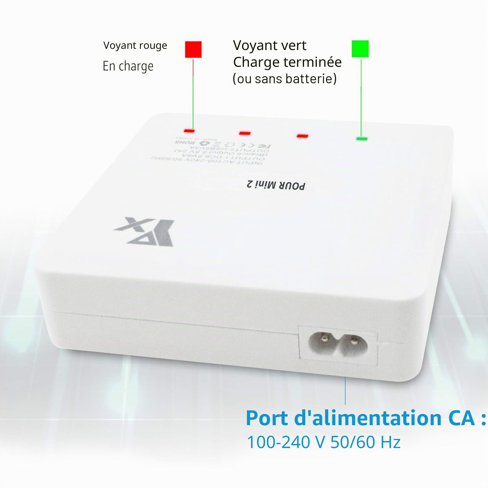 Chargeur de Batterie 6 en 1 pour DJI Mini 4K/2,Mini 2 SE Drone,Charge 4 Piles et 2 Ports USB Simultanément, Station de Recharge Hub Accessoires