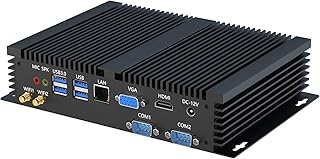 Kinupute Industrial Mini PC, Fanless Desktop Computer i5-1135G7 Windows 11 Pro, 32GB DDR4, 1T NVME SSD, 2xCOM, HDMI/VGA Port, 4K, Gigabit Ethernet, BT4.0/2.4G+5G WiFi for Office HTPC, Metal Case