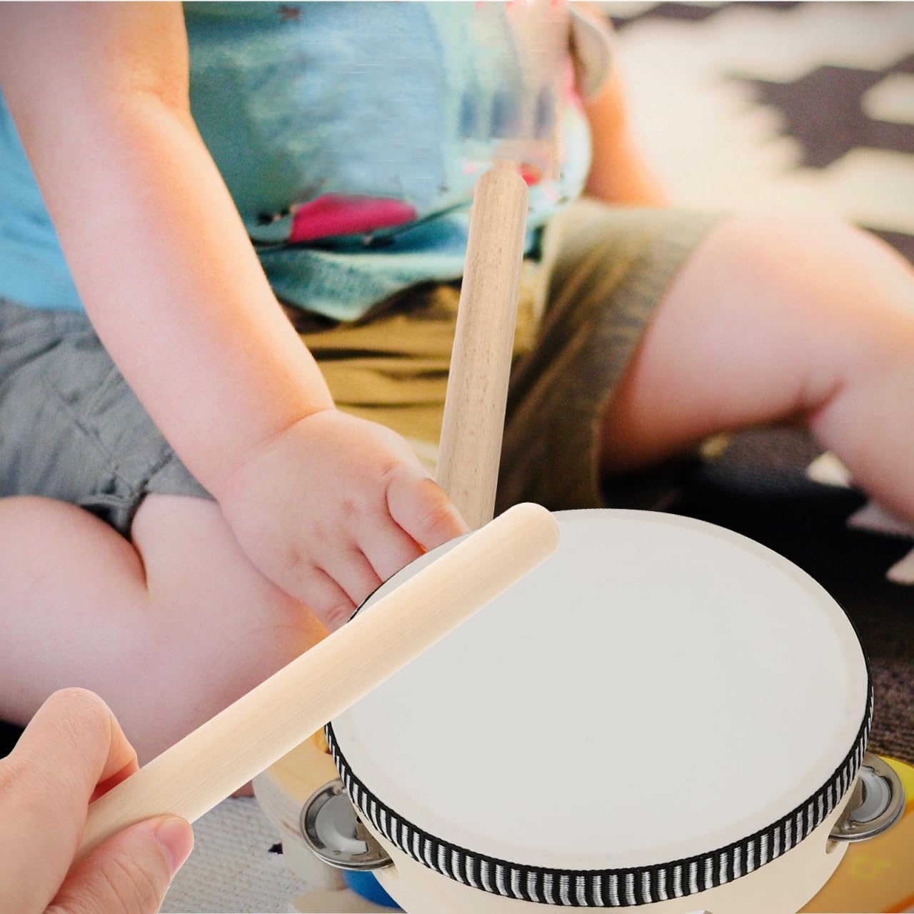 Vaguelly 6 Stück Klanghölzer Rhythmusstöcke Set Klangholz Instrument Holz Klangstäbe für Schlagzeug Bands Musikunterricht 20cm