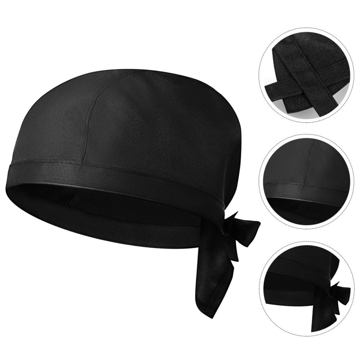Lurrose Cappello da Chef Nero 10 Pezzi in Cotone, Semplice