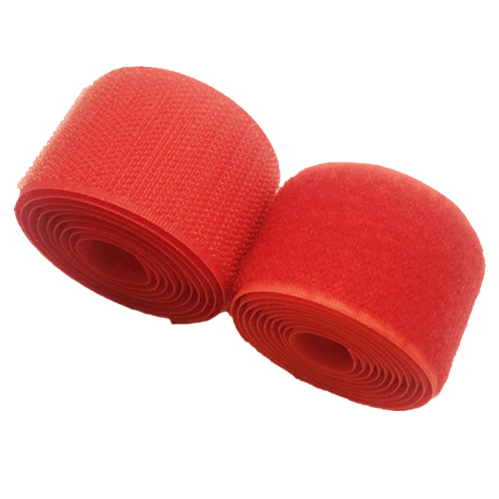 1 inch Wide Red Sew On Hook and Loop Tape Non-Adhesive Nylon Fabric Fastener Set for Handbags Clothing Shoes Backpacks DIY Crafts