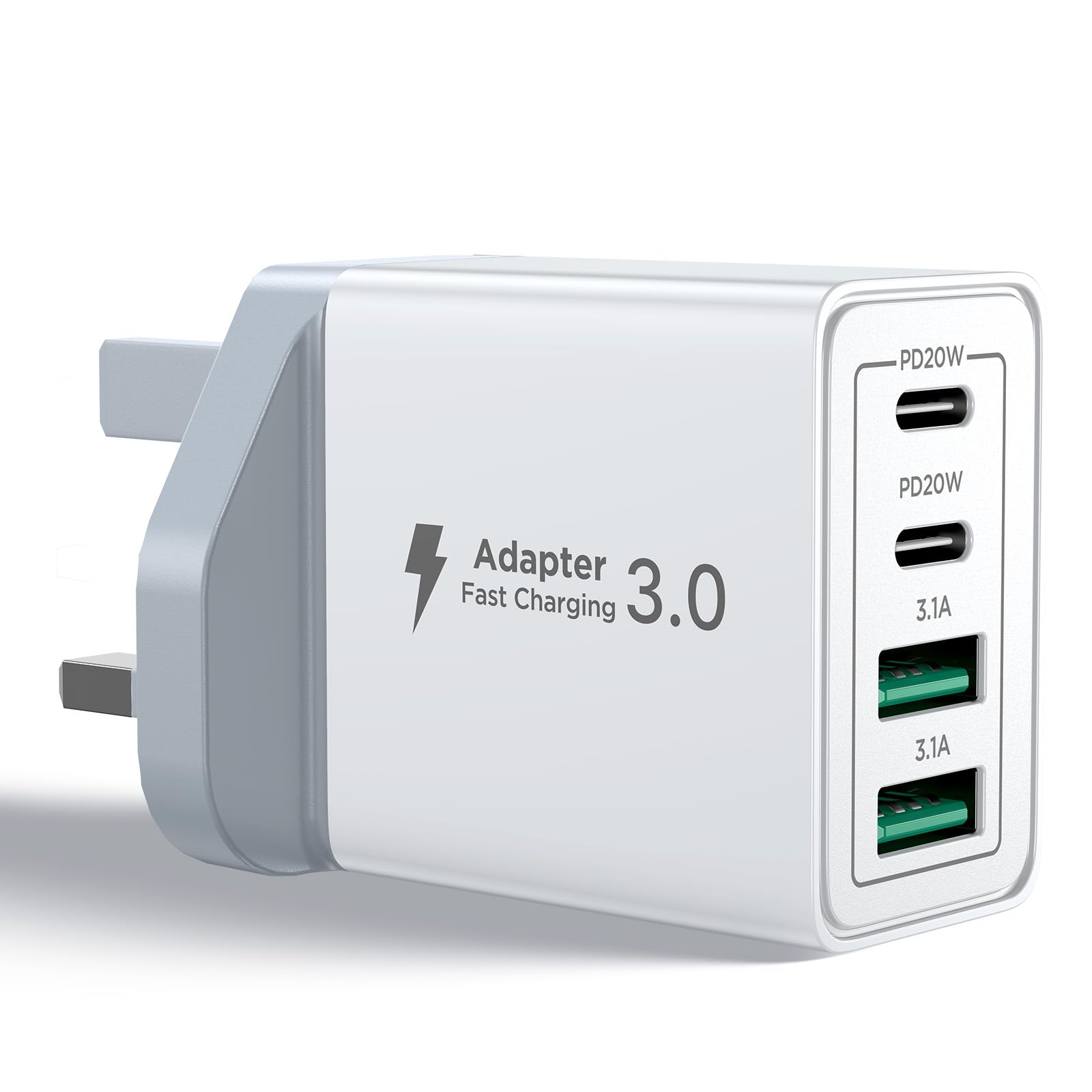 Aioneus USB C Charger PD 40W 4Port iPhone Fast Charger Adapter Multiple Type C Charging Plug USB Wall Charger for iPhone 16 15 14 13, iPad Pro/Air, Galaxy S24 S23 S22, MacBook Pro/Air, Laptop Dell HP