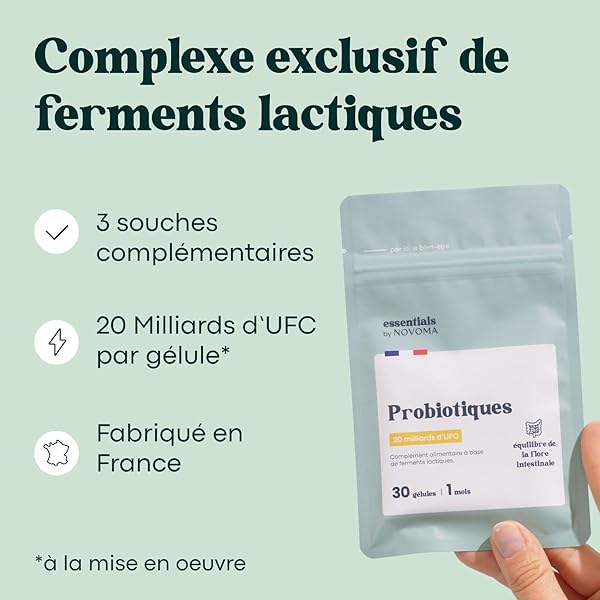 Probiotique Flore Intestinale, 20 Milliards UFC/Jour, Probiotiques Lactobacillus Gasseri + Rhamnosus + Bifidobacterium, Équilibre du Microbiote, 30 Gélules Vegan, Fabriqué en France - 3