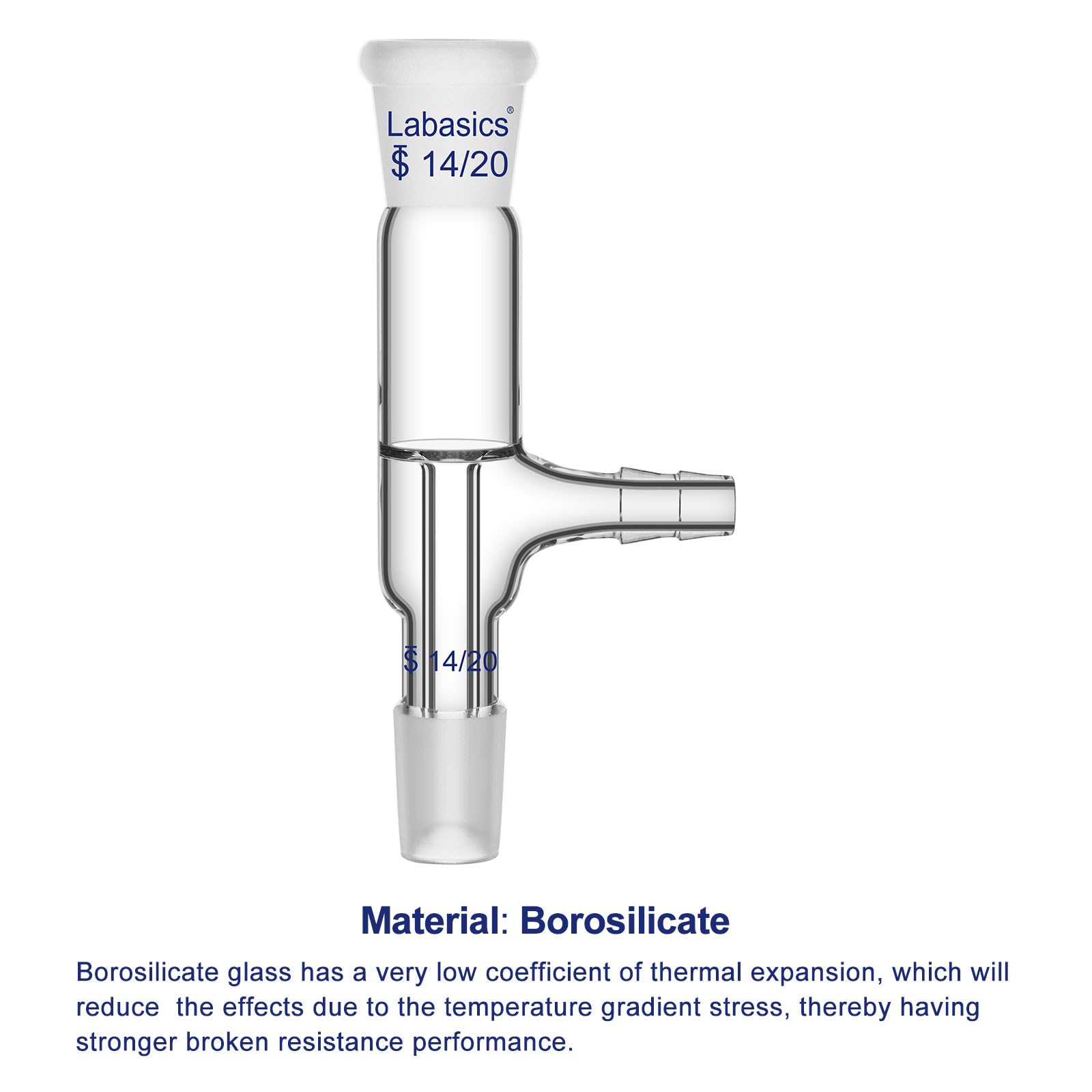Labasics Glass Vacuum Take Off Adapter, Straight, Short Stem with 14/20 Joints — Amazon image 3