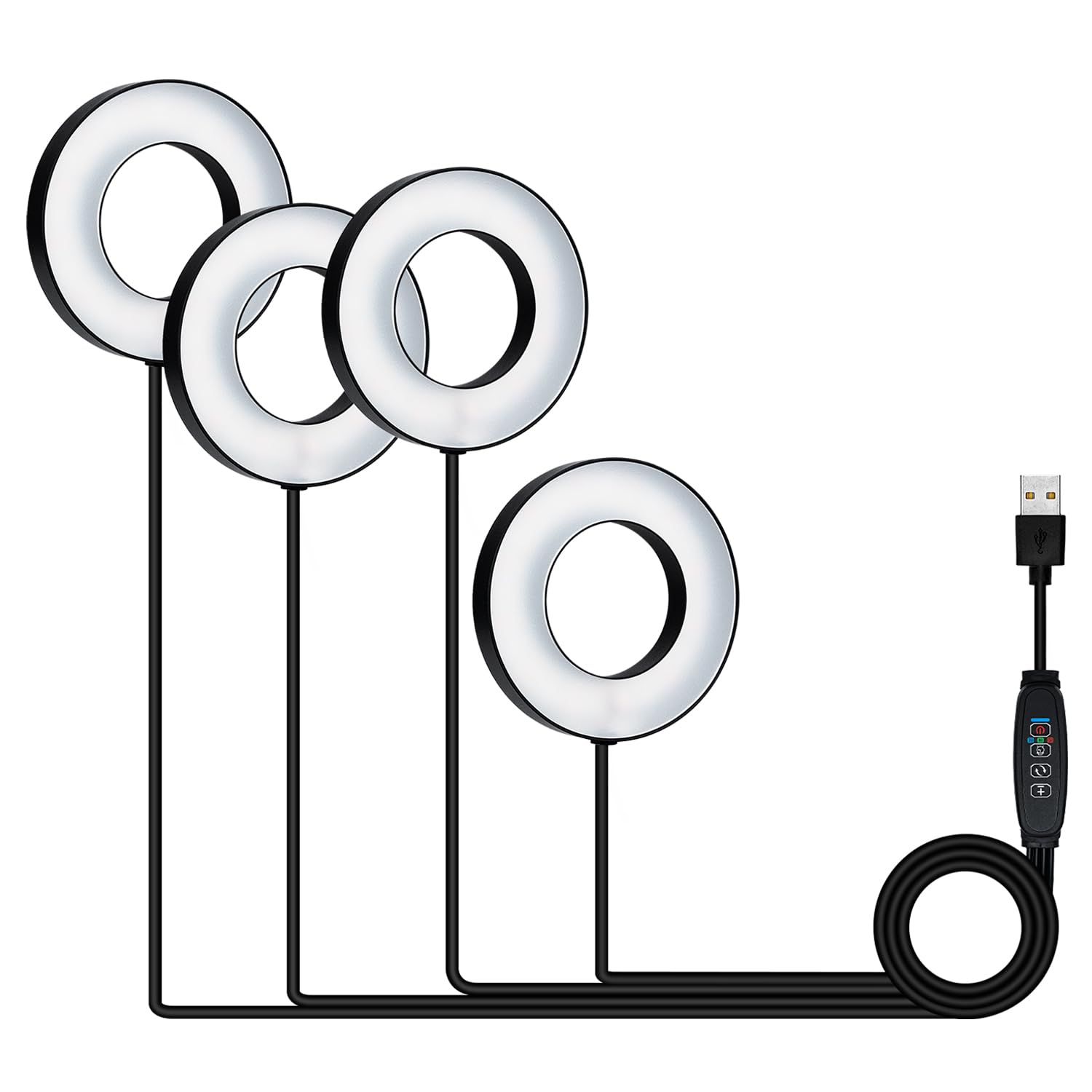Wigearss Lámpara para Plantas, 4 Lampes LED de Croissance à Spectre Complet, Minuterie 3H/9H/12H, 3 Modes d'éclairage et 10 Niveaux de Luminosité pour Petites Plantes d'Intérieur et d'Extérieur