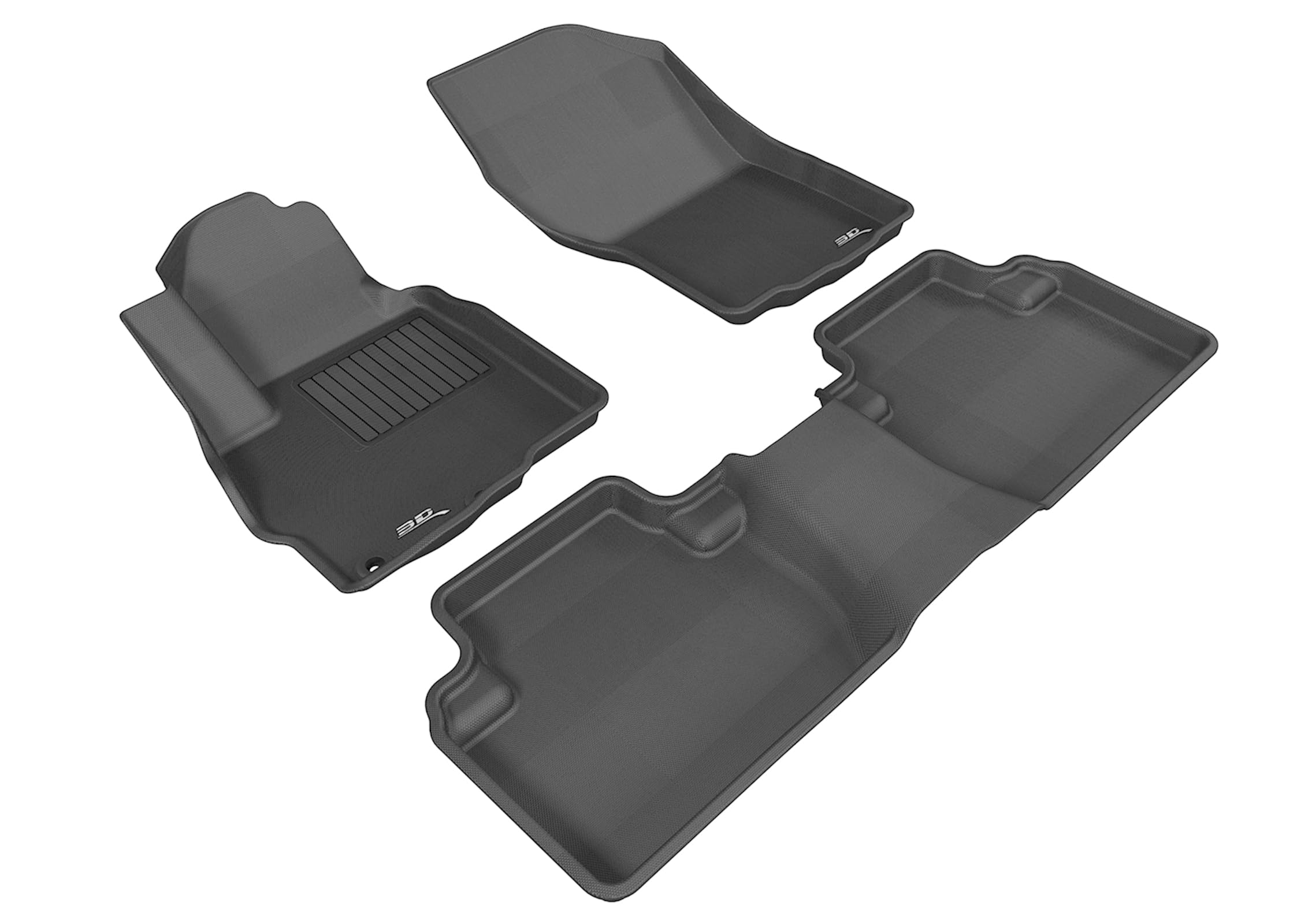 3D MAXpider Custom Fit Kagu Floor Mat (Black) Compatible with Mitsubishi Outlander 2011-2020 - Full Set