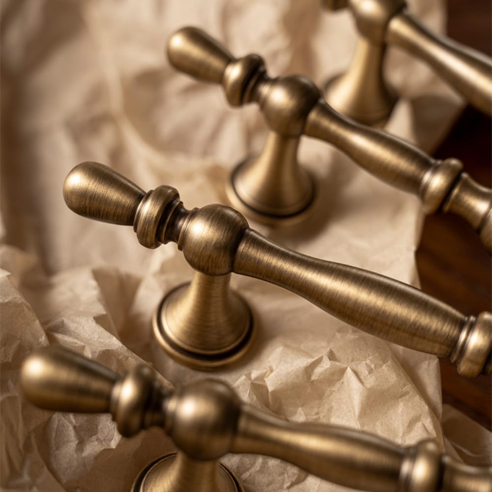 Maniglie per mobili in ottone antico, accessori per mobili da cucina, maniglia per armadio e cassetto, bronzo retrò, passo, fila, 96 mm