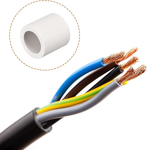 Vista 14 de Tubo de cerámica con cableado de cerámica [para protección de aislamiento térmico de paquete de cables] - 20 unidades/0.157 in x 0.276 in x 0.394 in