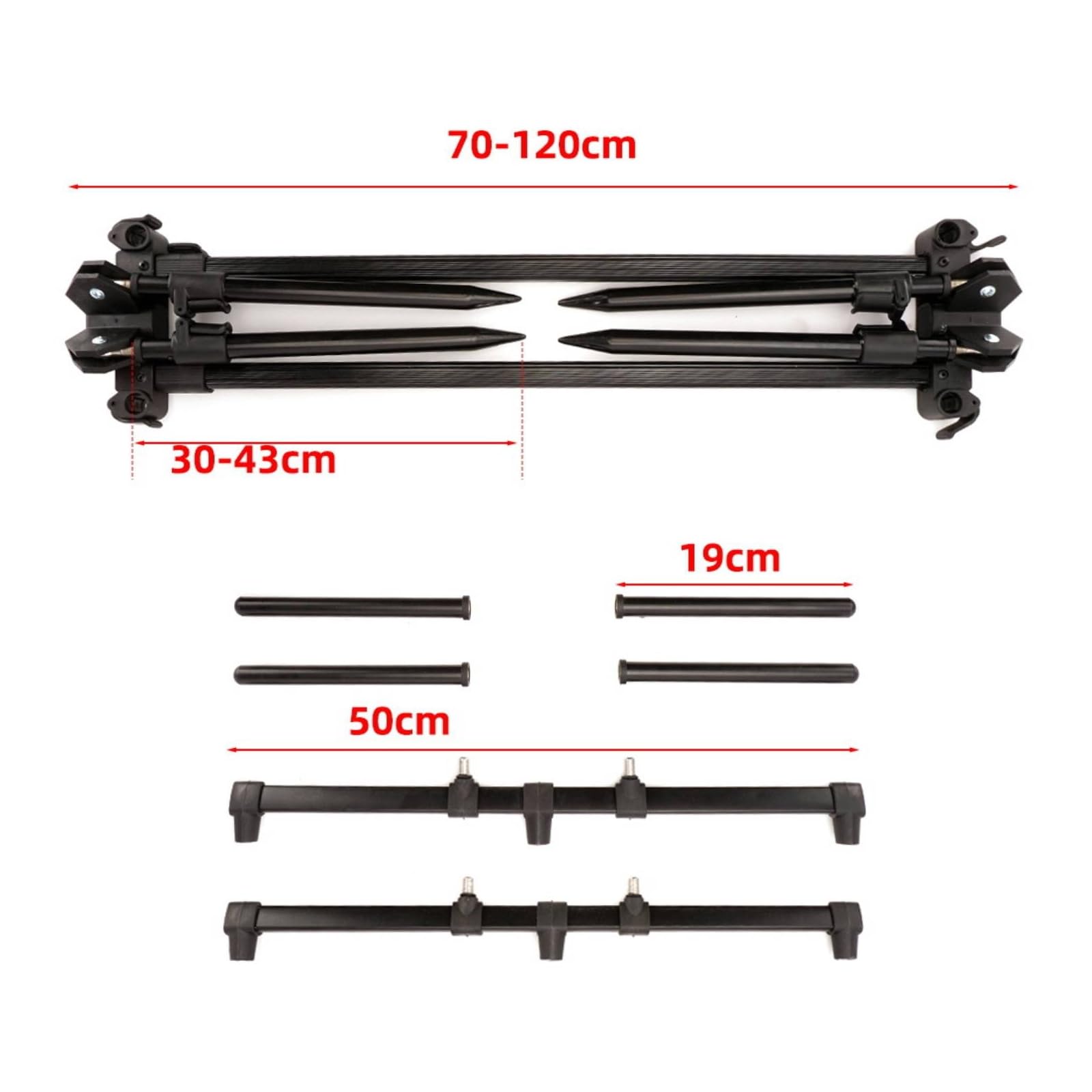 predolo Supporto per Canne da Pesca Stabile Portacanna Estensibile Portatile Reggicanna con Treppiede per Pescatori
