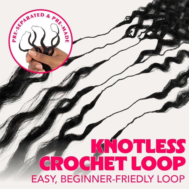 100% Unprocessed Remy Human Hair Feather Crochet Extensions for Women – Reusable, Invisible Knotless Feather Hair - Wet & Wavy - Natural