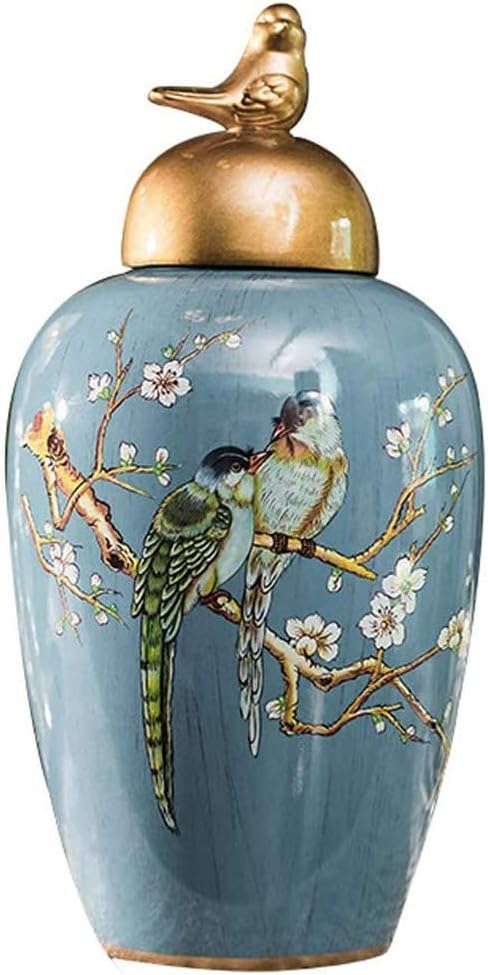 Ceramic Cremation for Human Ashes or Pet, Memorial Funeral, Creative Bird Cover