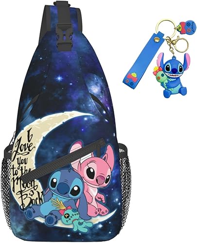 Pcoxeim Cartoon Anime Crossbody Sling Backpack for Women Men Gifts Multipurpose Sling Bag Travel Hiking Gym Chest Bag Daypack