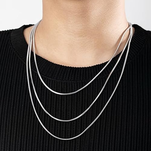 Miniatura 7 de Gxcdizx Collar de cadena de serpiente unisex de plata esterlina 925 al por mayor de 5 piezas