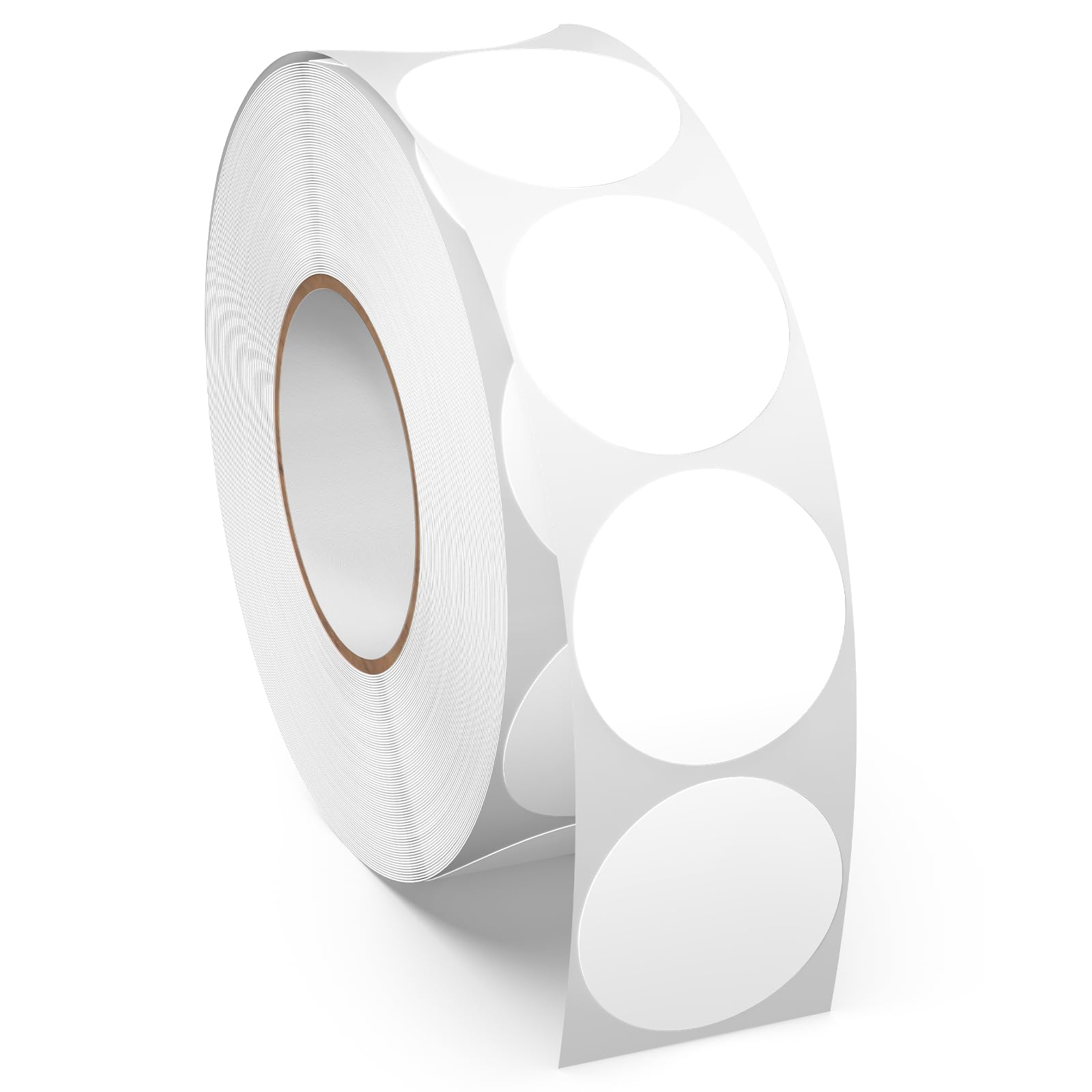 Meitaat White Round Stickers Roll Vinyl 25 mm Self-Adhesive Sticky Circle Labels Coloured Coding Dot Floor Sticker Waterproof Removable 1000 PCS