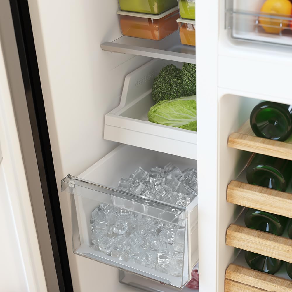 Cecotec Bolero CoolMarket TDW 529 WID Black Glass E 3-door refrigerator, wine cellar, 529L, Inverter Plus, Total No Frost, E, MultiAirFlow, Fast Cooling.