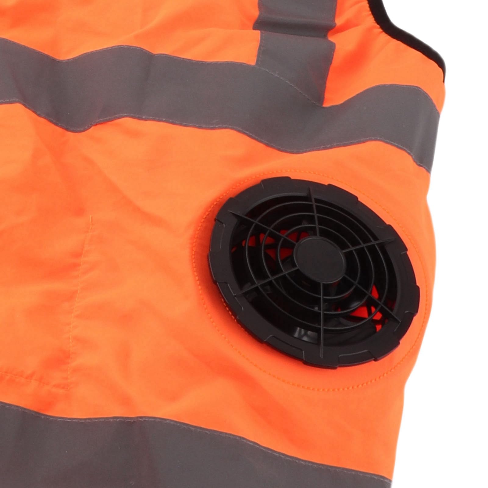 Fockety Chaleco de seguridad para refrigeración, chaleco de aire acondicionado con 2 ventiladores, tira reflectante, chaleco de refrigeración personal para trabajar