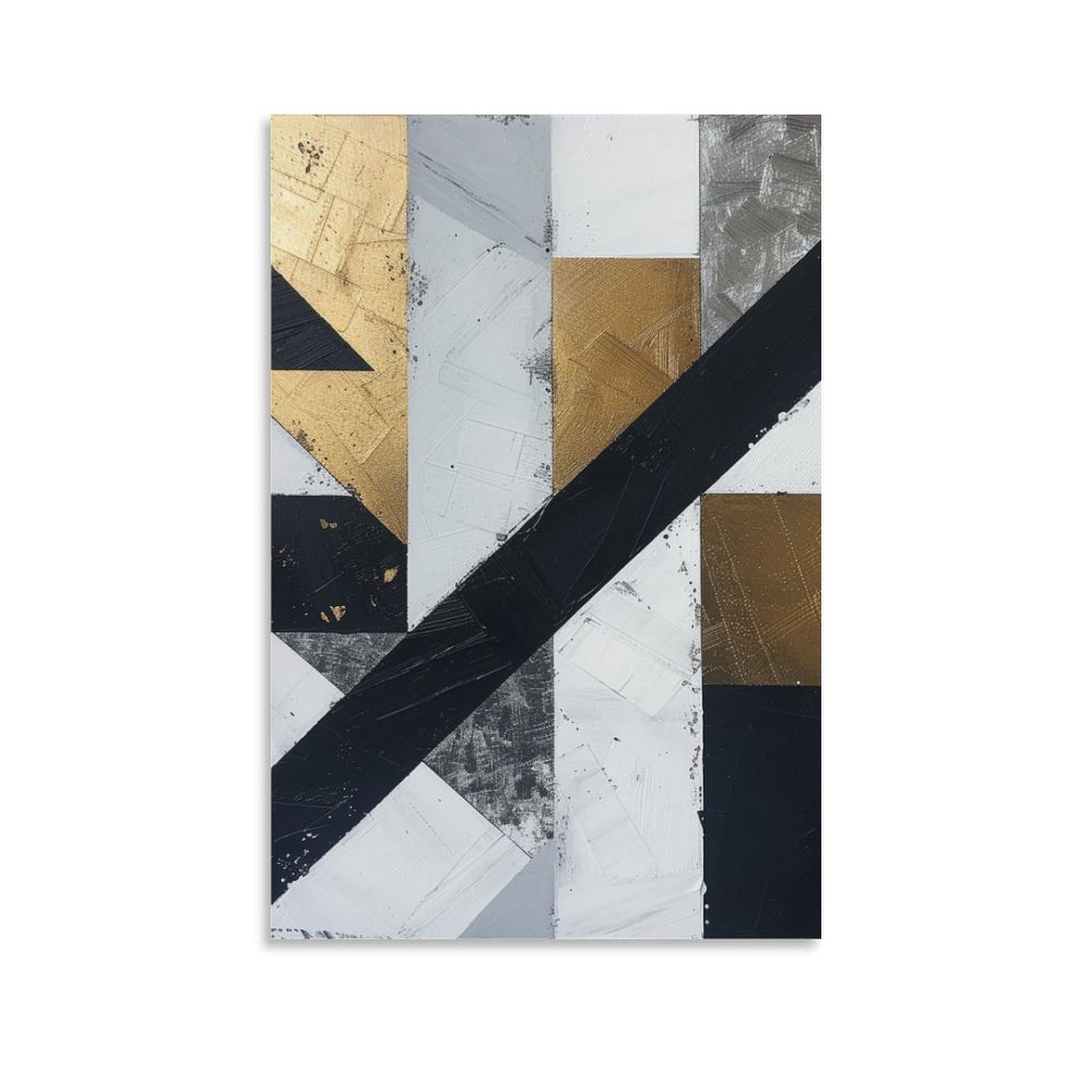 DHBANEIOK Black And White Abstract Art Print, Canvas Prints, Framed Wall Art for Bedroom & Living Room, Modern Home Decor Print for Special Occasions 16x24inch(40x60cm)
