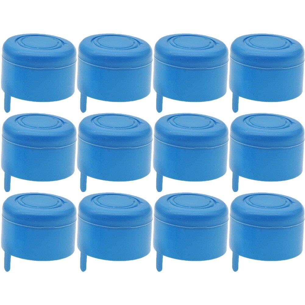 Fituenly Blue 12Pcs Non Spill Caps 3 And 5 Gallon Water Bottle Snap On Cap Replacement Non Spill Anti Water Jug Caps