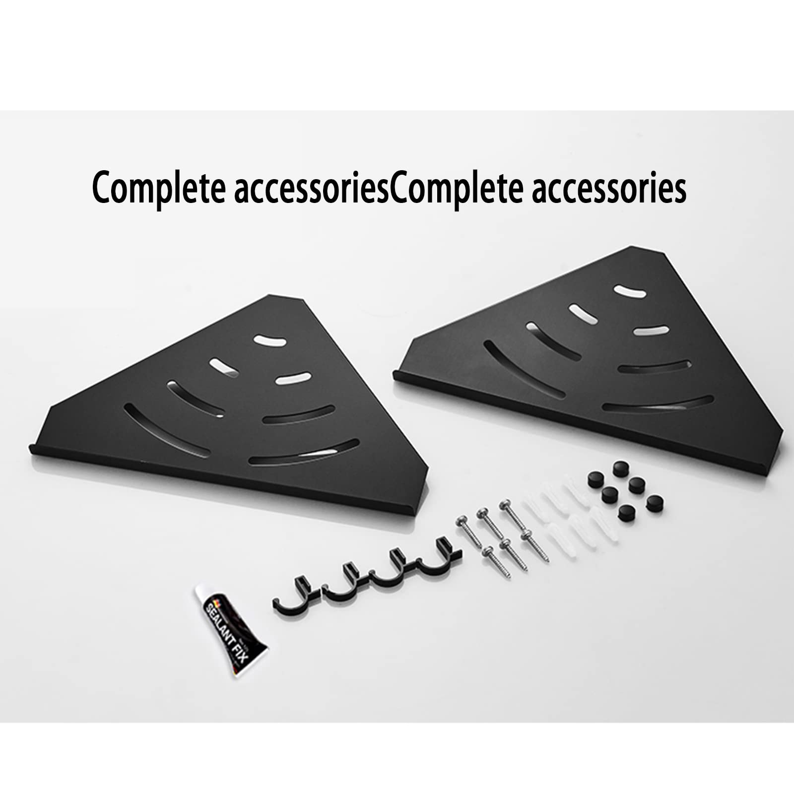 Space Aluminio Estantes Colgantes de Ducha Negros Esquina Almacenamiento de Pared Estante Triangular para baño Bandeja de Ducha Estantes de Pared, una Sola Capa