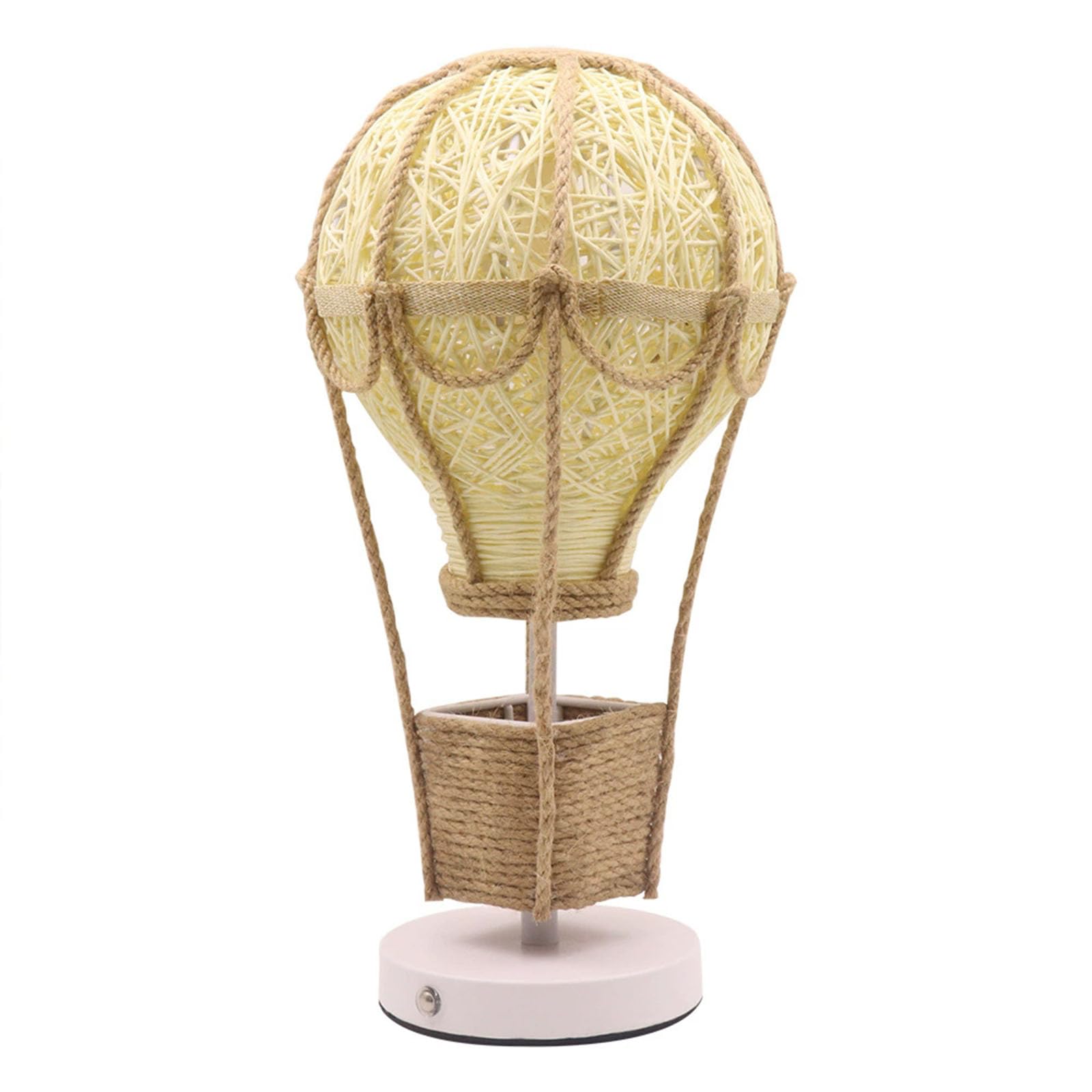 Lampa Kształcie Balonu Ogrzane Powietrze Ręcznie Robiona Imitacji Lnu Dekoracyjna Ciepła Lampa Pokoju Dziecięcego Sypialni Przenośna Lampka Nocna Kształcie Plecionego Kosza Wyjątkowa Serce Lampa Domu