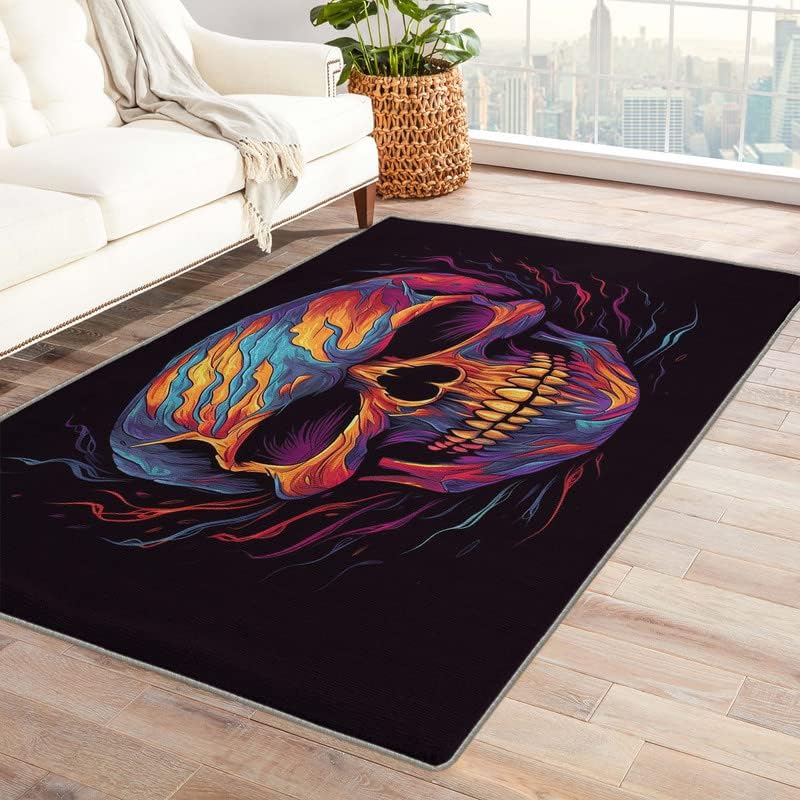 Miniatura 16 de Alfombras lavables para entrada, sala de estar, dormitorio, alfombra de la parca y decoración del hogar, alfombra de área de terror de 2 x 3, Parca