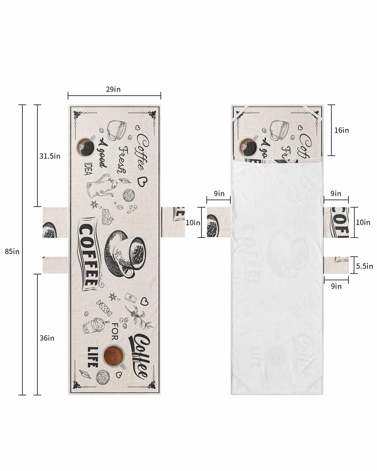 Coffee Beach Lounge Chair Towel Cover, Soft Chaise Lounge Towel with Side Pockets Patio Pool Chairs Cover for Beach/Pool Sunbathing 29x85 Farmhouse Rustic Coffee Theme