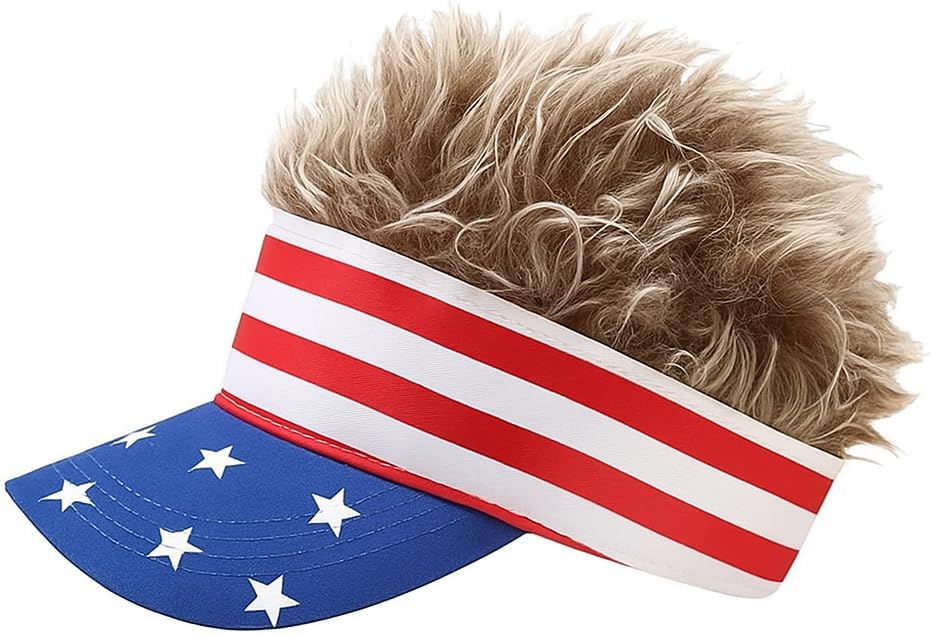 Men's Hair Visor Sun Hats Visor with Hair Fake Hat with Hairs for Men Novelty Spiked Adjustable Baseball Caps Funny Gift - Image 5