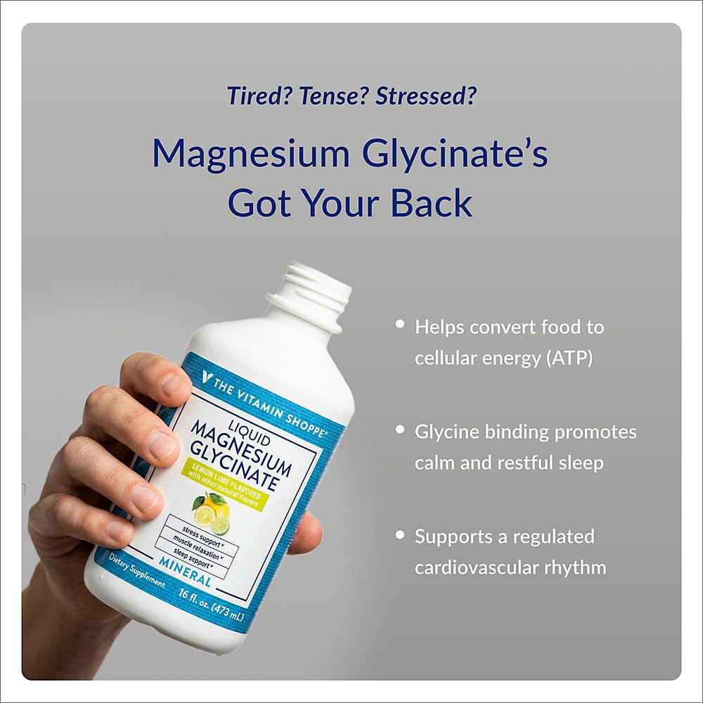 The Vitamin Shoppe Brand Liquid Magnesium Glycinate, Lemon Lime, 16 Fl Oz — Amazon image 4