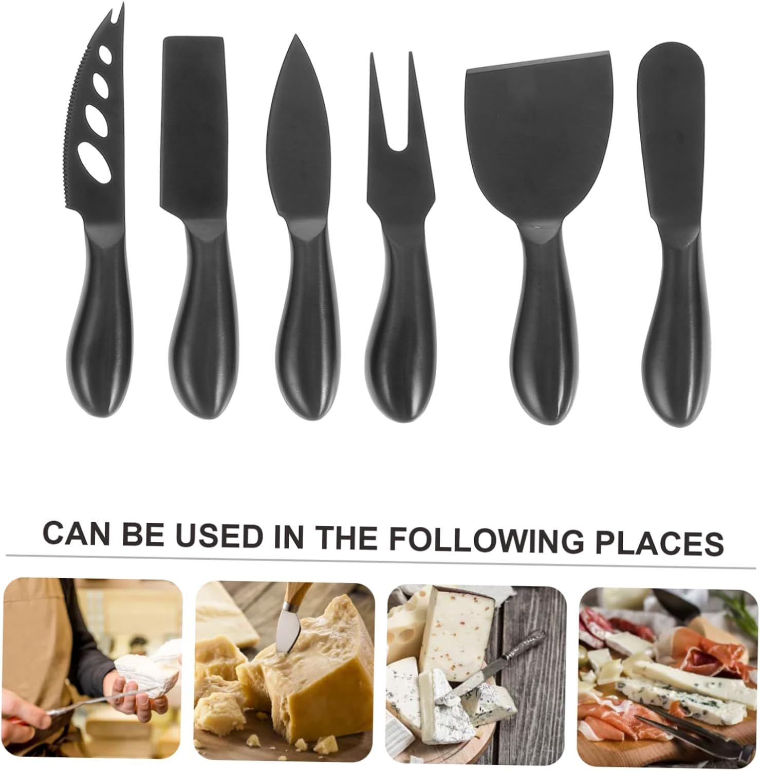 6pcs Stainless Steel Cheese Cutting Tools for Home and Easy to Use for Cheese Butter and Cake Box Included