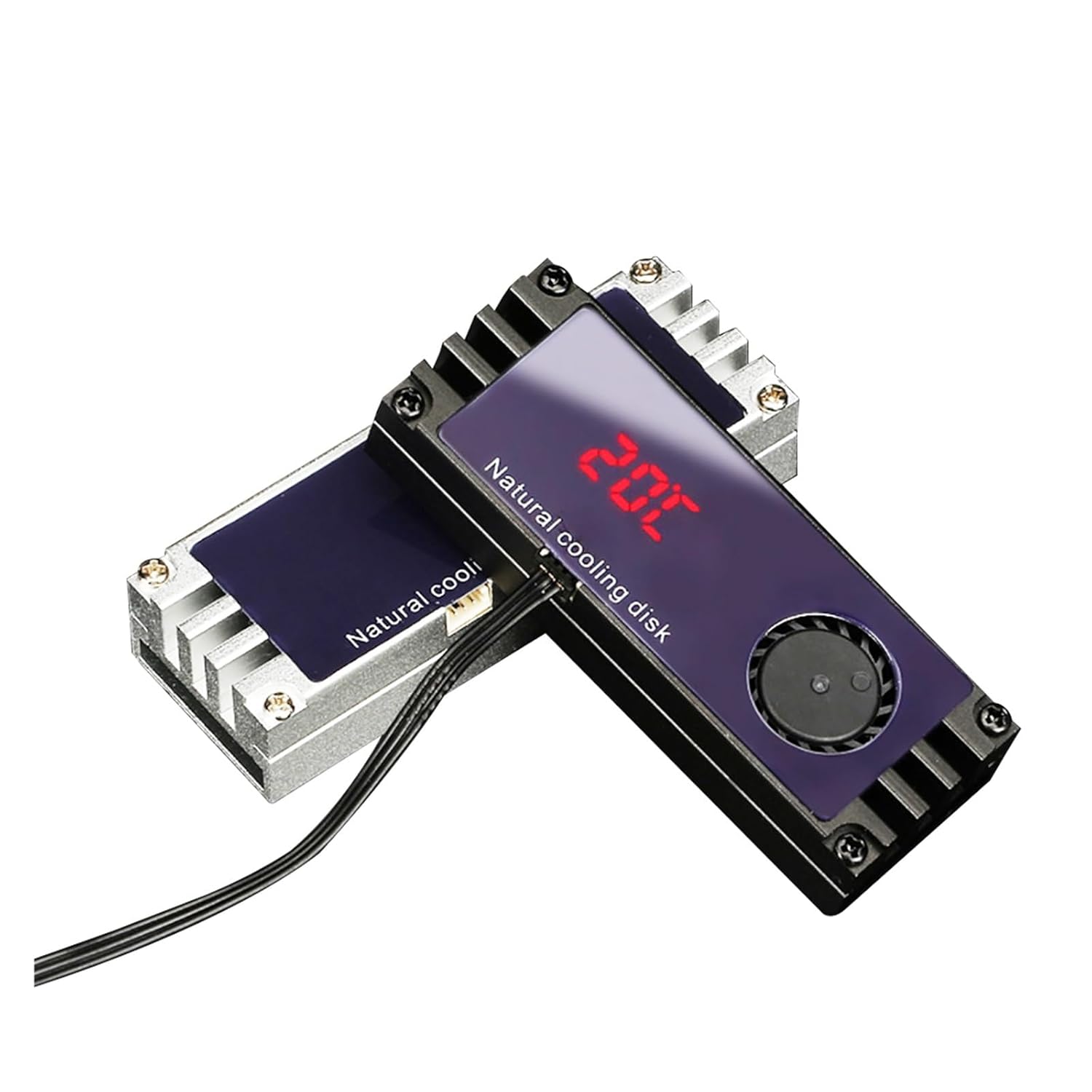 1 Pcs M.2 Radiator M2 2280 Radiator Turbo Fan for Hard Disk Aluminum Temperature Monitor DC 12V (Color : Silver)