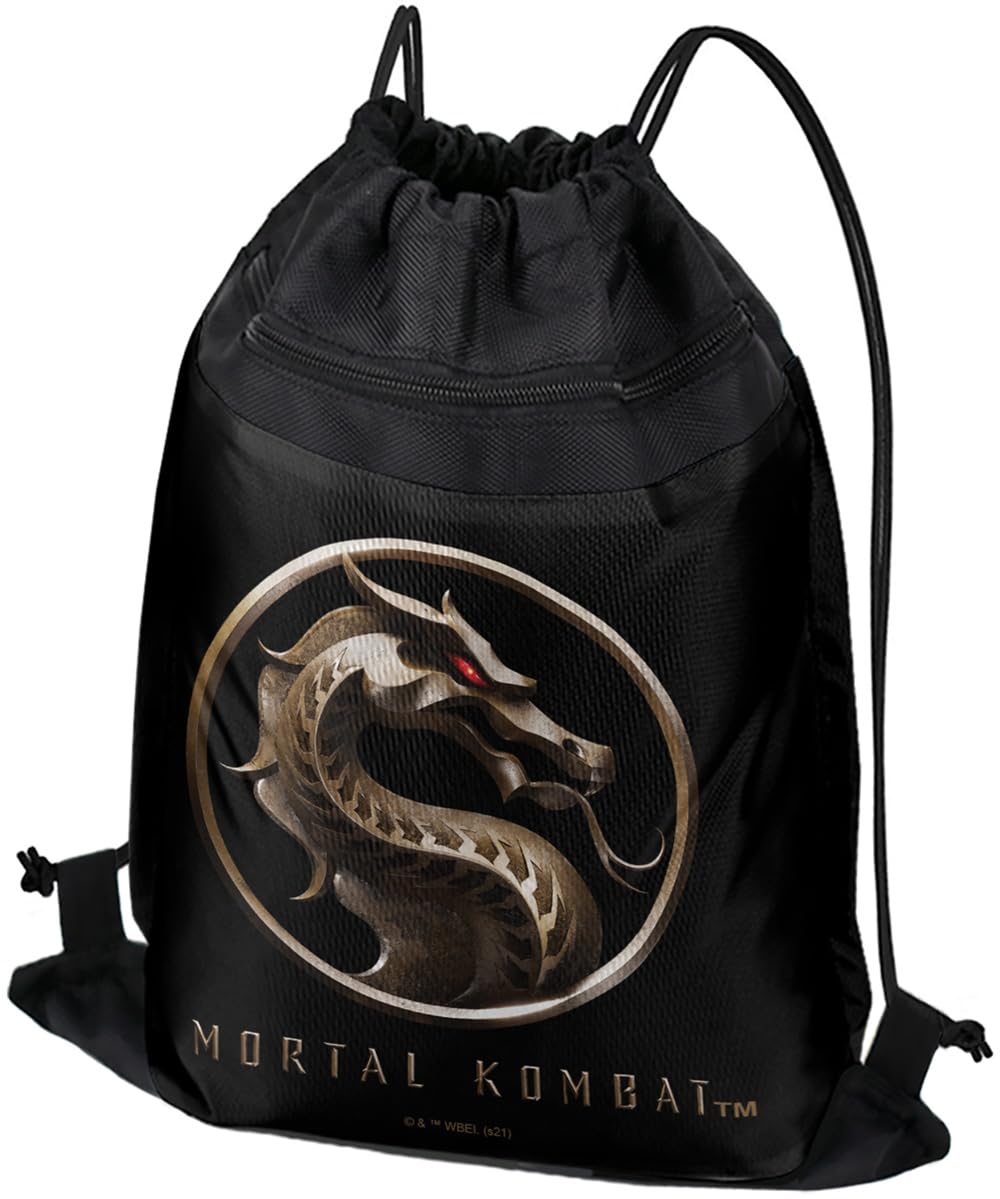 LOGOVISION Mortal Kombat Logo Drawstring Backpack Sports Bag Sackpack 17
