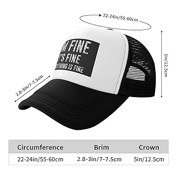 BUECDHYEI I'm Fine It's Fine Everything is Fine Trucker Hat