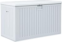 YITAHOME 230 Gallon XXL Deck Box - Waterproof Lockable Outdoor Storage for Patio Cushions, Tools, White