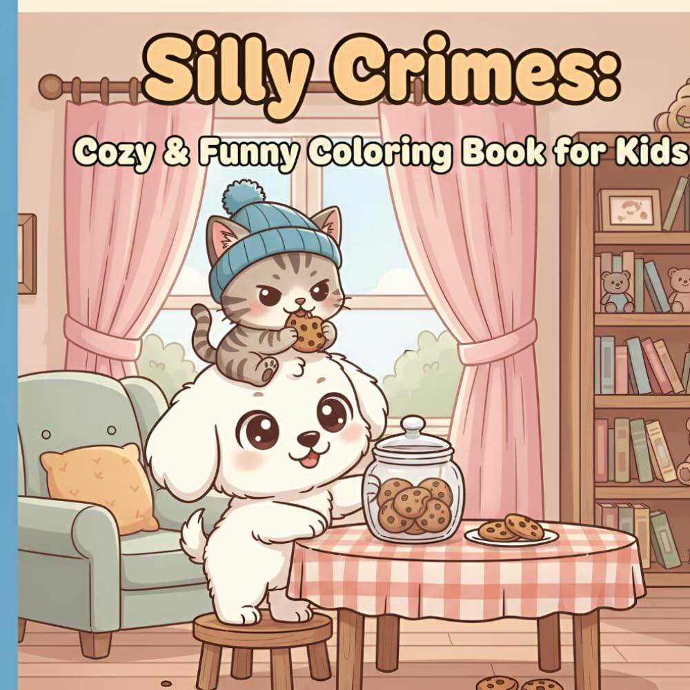 Silly Crimes: Cozy & Funny Coloring Book for Kids: Adorable Animals in Silly Trouble – A Cozy Coloring Book