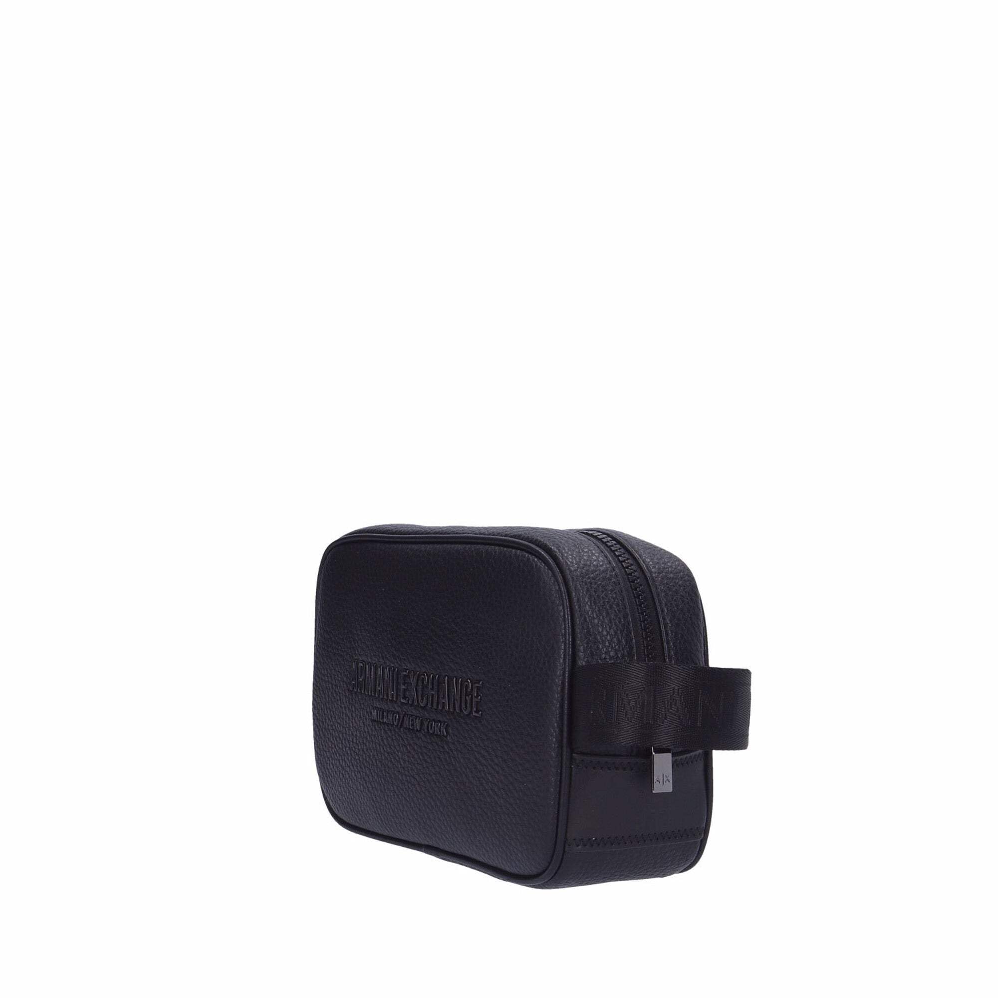 Armani Exchange Pochette nera da uomo con logo UNI