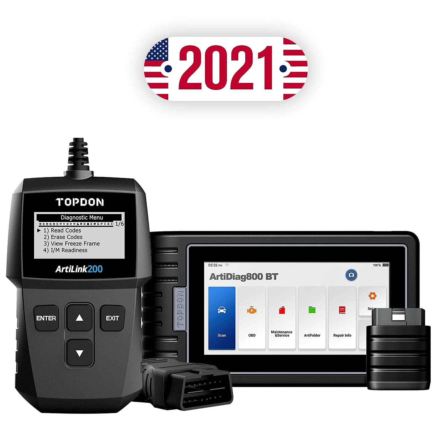 [2021 Upgradded] Diagnostic Tool TOPDON ArtiDiag800BT OBD2 Scanner All Systems Scan Tool with OBD2 S