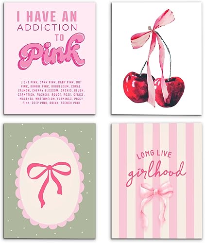 Miniatura 10 de VIIJJUE Decoración de Pared de Baño Azul, Conjunto de 4 Impresiones de Arte de Pared de Karaoke de Ducha Retro Azul para Niñas Preppy, Carteles de