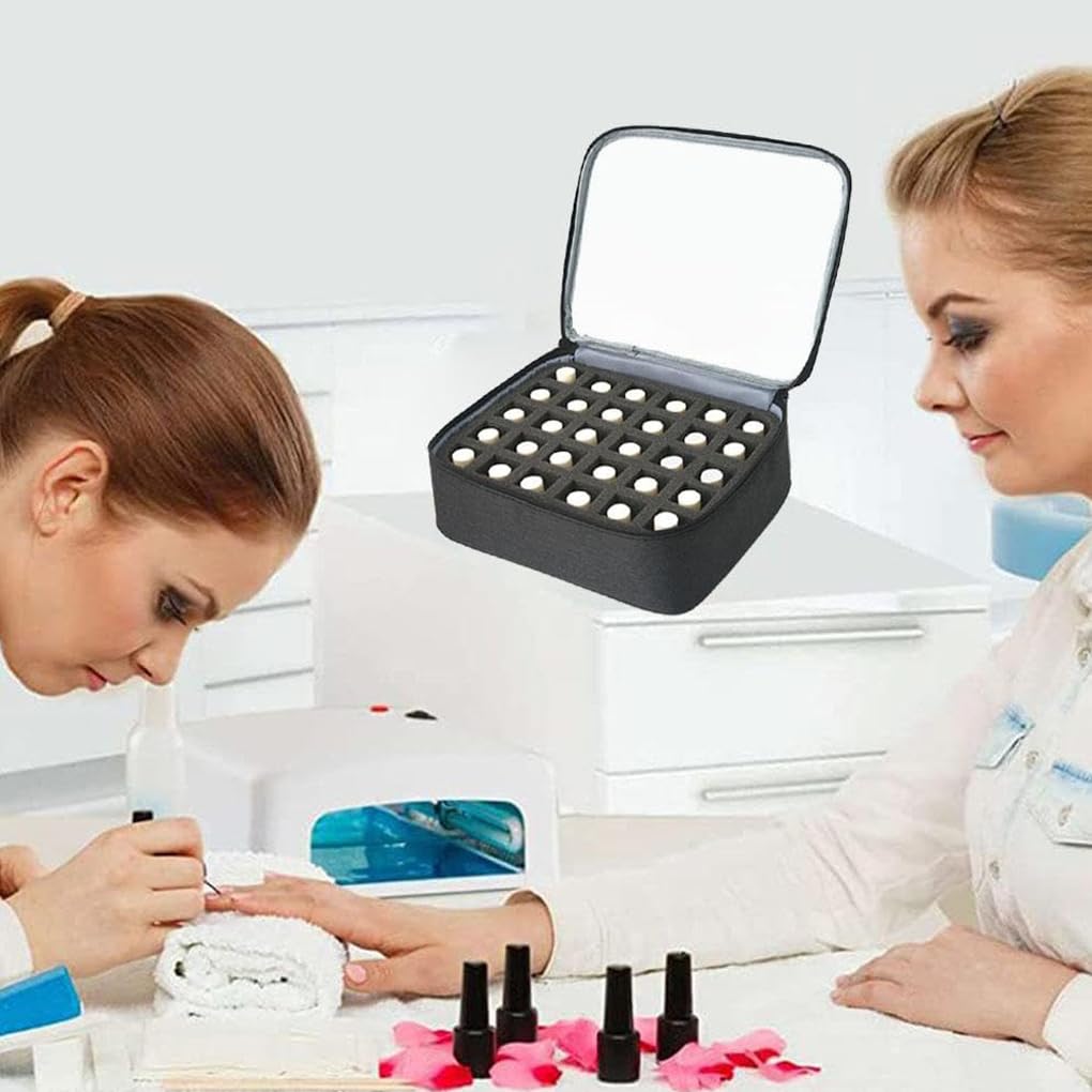 Organizador de esmaltes de uñas para 30 botellas, organizador de herramientas de manicura, caja de almacenamiento de esmaltes de uñas de tela, do