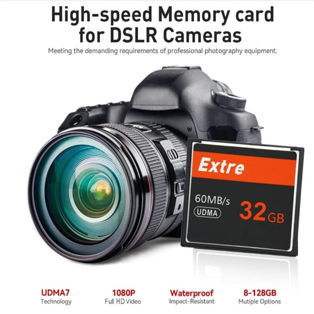 Tarjeta de memoria CF original de 64 GB UDMA velocidad de hasta 60 MB/s para cámara SLR CF para fotógrafos profesionales, videógrafos, entusiastas