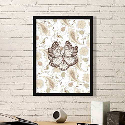 Cadre photo papillon rose fleurs stickers muraux deco interieur medium