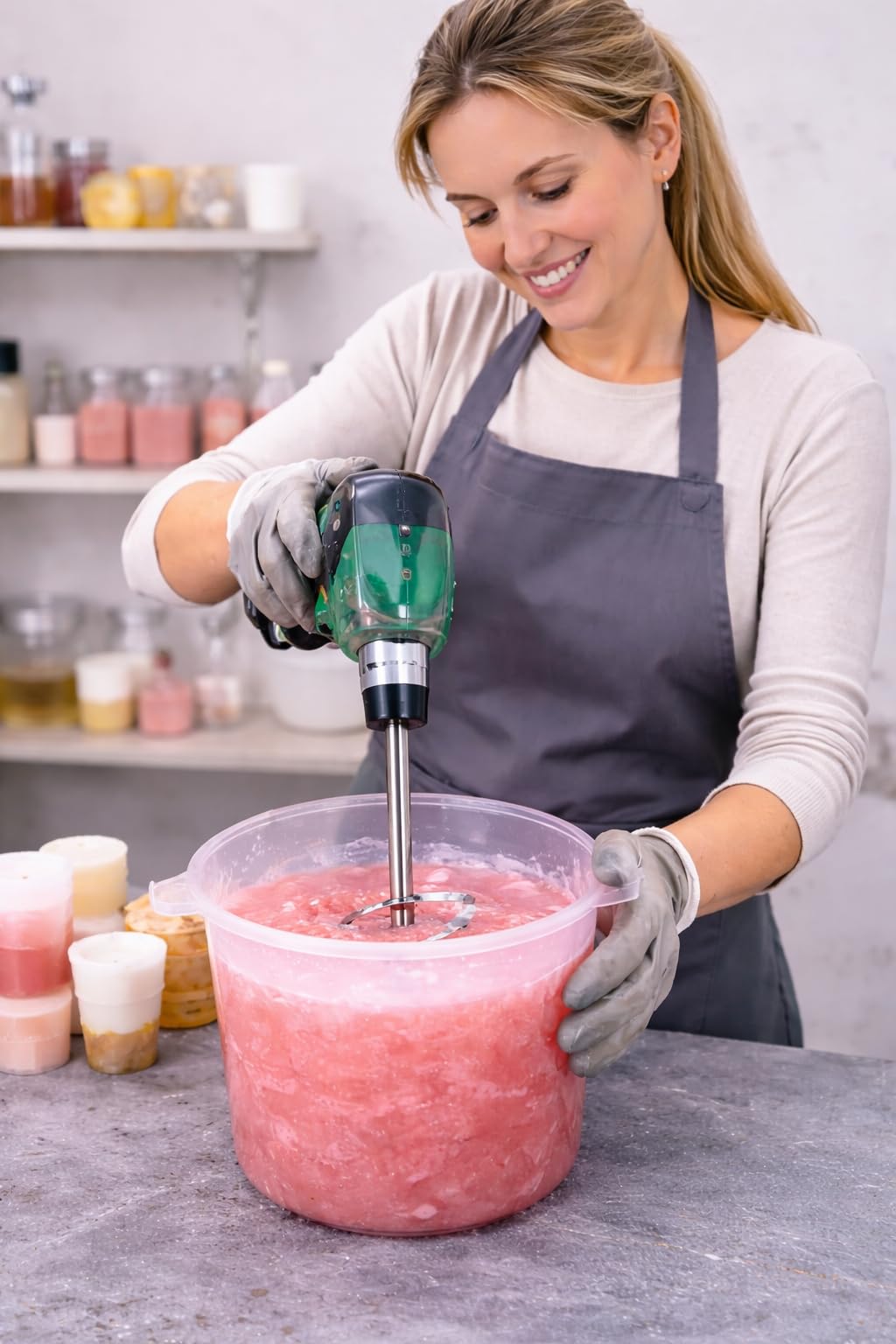 Épi Mélangeur en acier inoxydable MR 4 adapté à une utilisation alimentaire | Mélangeur en spirale avec tige M14x2,0 | Panier de mélange Ø 140 mm | Acier inoxydable V2A polissage électrique | 1 anneau