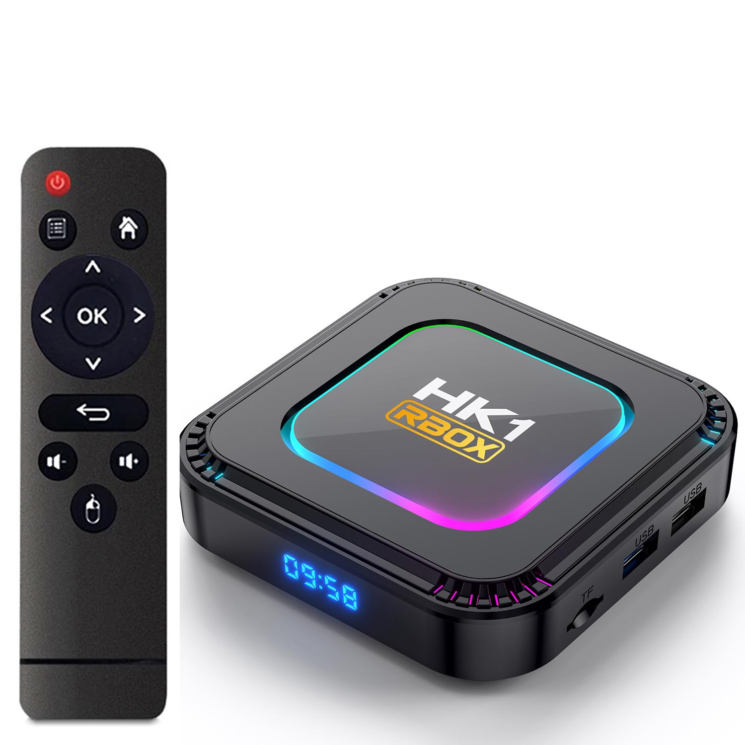 Android TV Box 13.0, Smart TV Box RK3528 4 Cœurs 64 Bits, 4 Go De RAM 128 Go De ROM 10/100 M LAN Double WiFi 2,4 G/5 G, Prise en Charge 4 K HD 3D BT4.0 USB 3.0 Décodeur,4gb+128gb