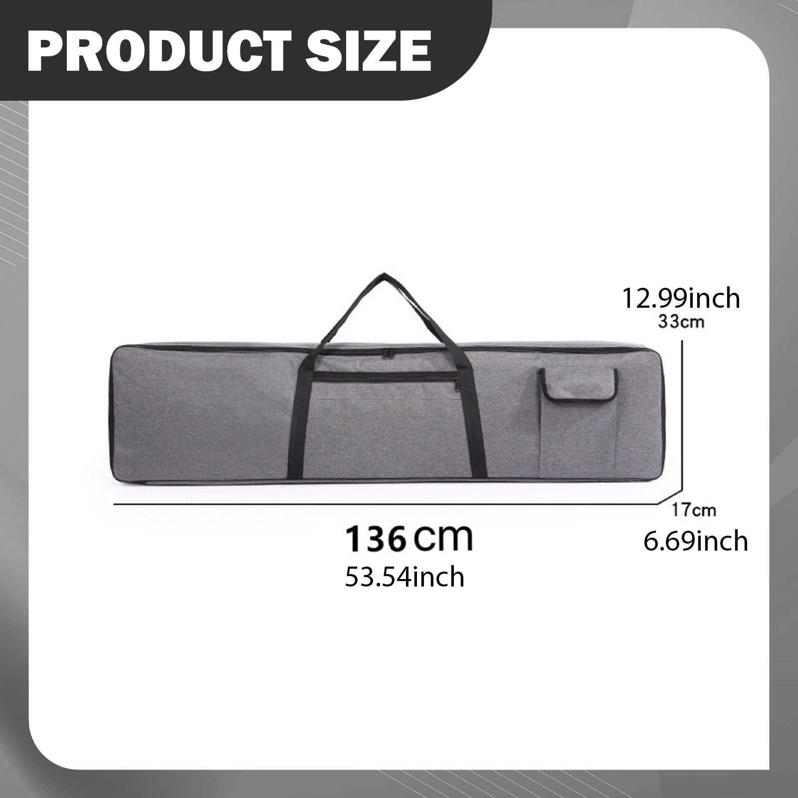 Funda para Teclado Electrónico con Manija Reforzada Bolsa Externa Diseño Acolchado y Doble Cremallera Suave Impermeable y Resistente a Golpes, 88 Keys S